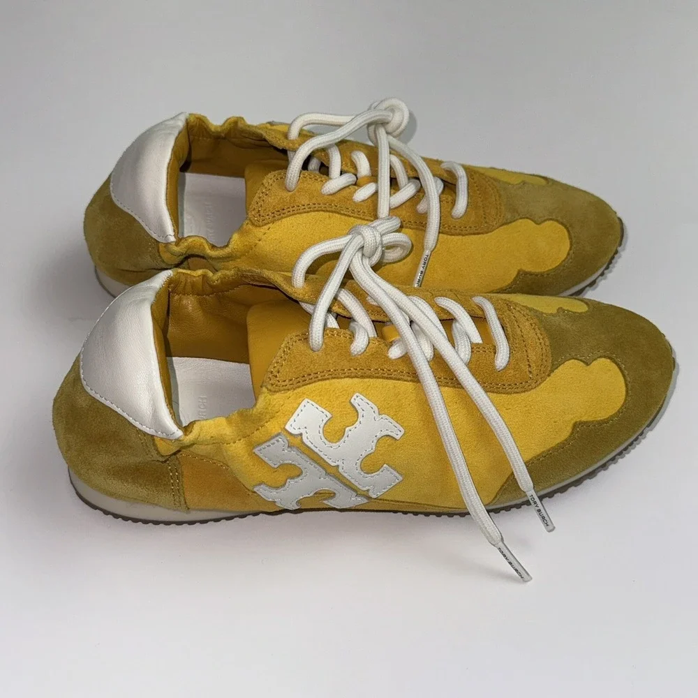 Tory Burch Vintage Double T Trainer Sneakers Shoes Nylon Suede NEW Women's 6